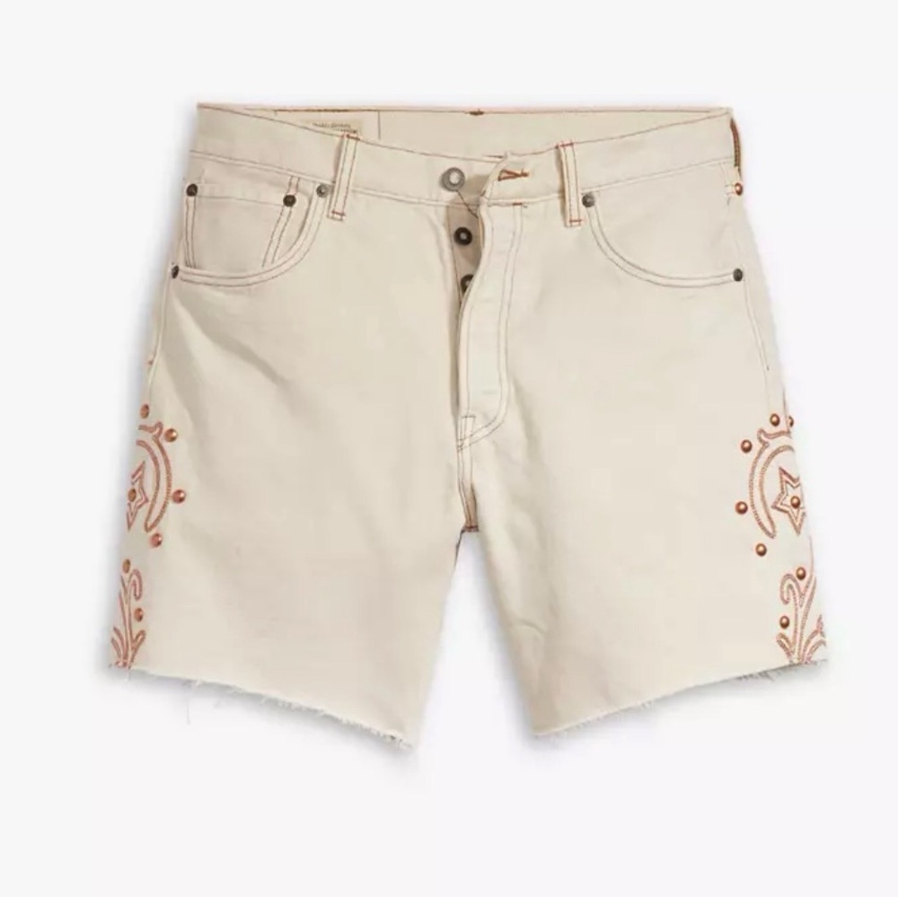 Levi’s Pride 501 ‘93 Shorts Rodeo Boots Studded Embroidered Denim Size 29 - Picture 7 of 9